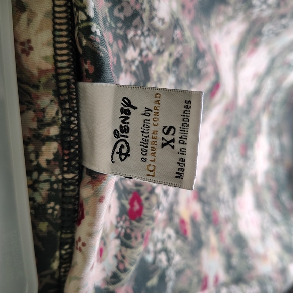 LC Lauren Conrad X Disney Bambi Pink and Green Floral A-Line Midi Skirt Sz XS - Picture 6 of 8